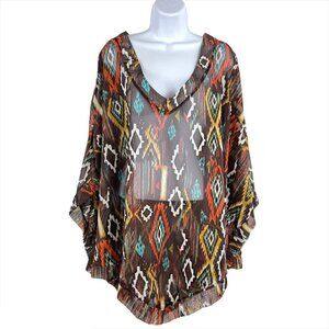 Show‎ Me Your Mumu Poncho Top Aztec Print Multicolo